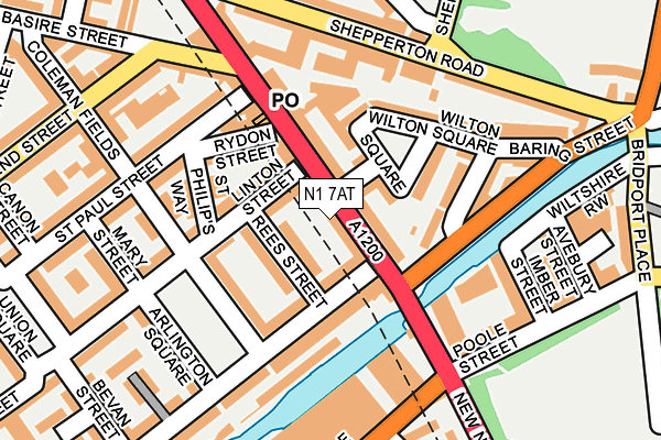 N1 7AT map - OS OpenMap – Local (Ordnance Survey)