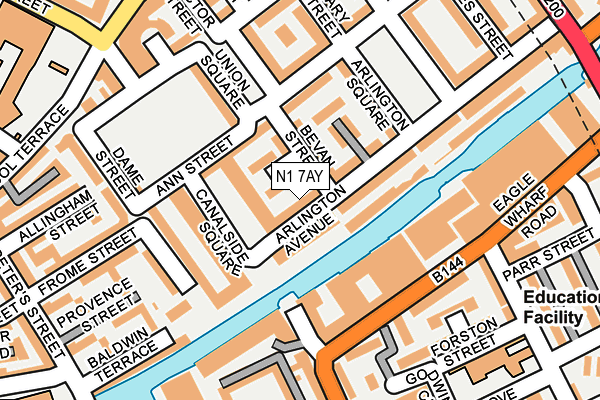 N1 7AY map - OS OpenMap – Local (Ordnance Survey)