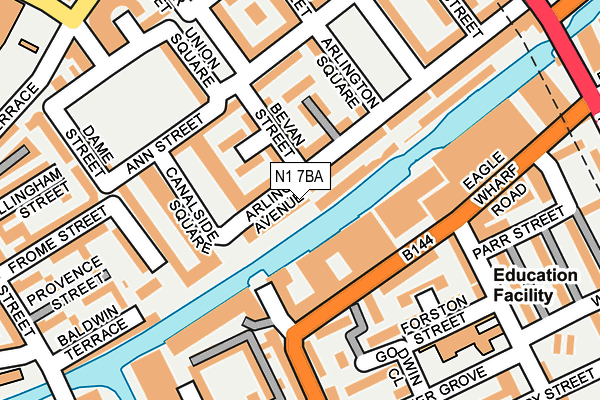 N1 7BA map - OS OpenMap – Local (Ordnance Survey)