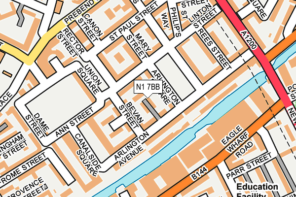 N1 7BB map - OS OpenMap – Local (Ordnance Survey)
