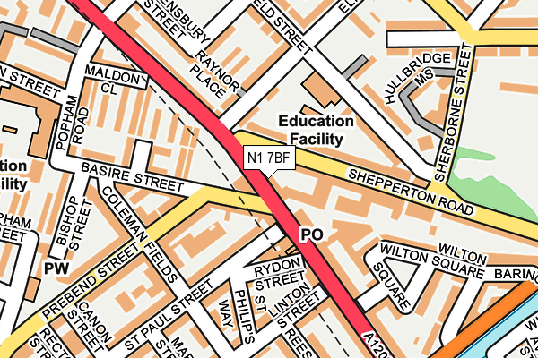 N1 7BF map - OS OpenMap – Local (Ordnance Survey)