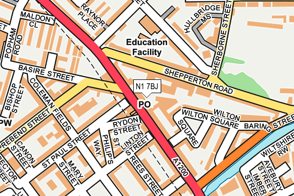 N1 7BJ map - OS OpenMap – Local (Ordnance Survey)