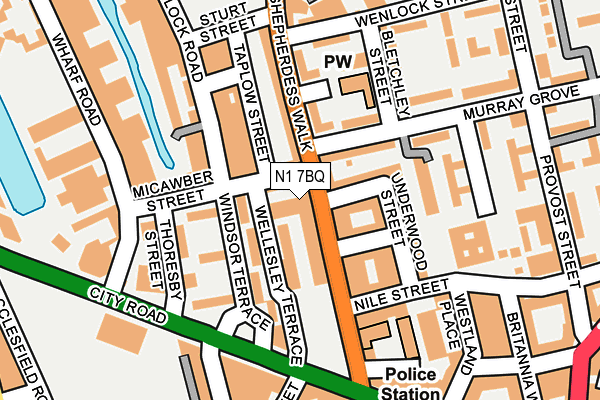 N1 7BQ map - OS OpenMap – Local (Ordnance Survey)