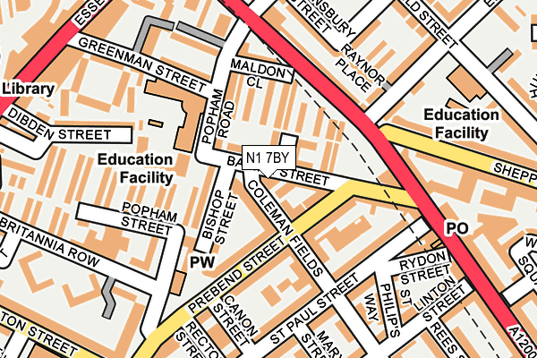 N1 7BY map - OS OpenMap – Local (Ordnance Survey)