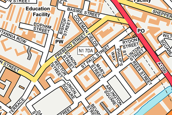 N1 7DA map - OS OpenMap – Local (Ordnance Survey)