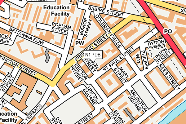 N1 7DB map - OS OpenMap – Local (Ordnance Survey)