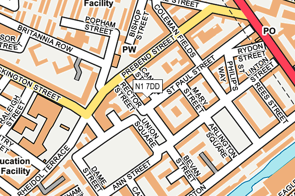 N1 7DD map - OS OpenMap – Local (Ordnance Survey)