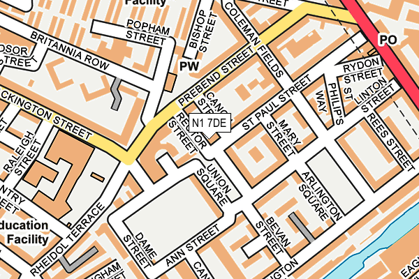 N1 7DE map - OS OpenMap – Local (Ordnance Survey)