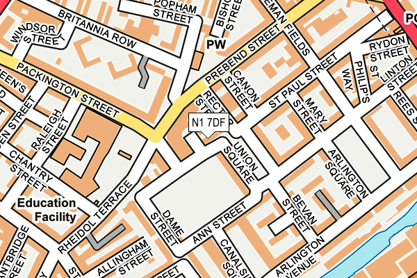 N1 7DF map - OS OpenMap – Local (Ordnance Survey)