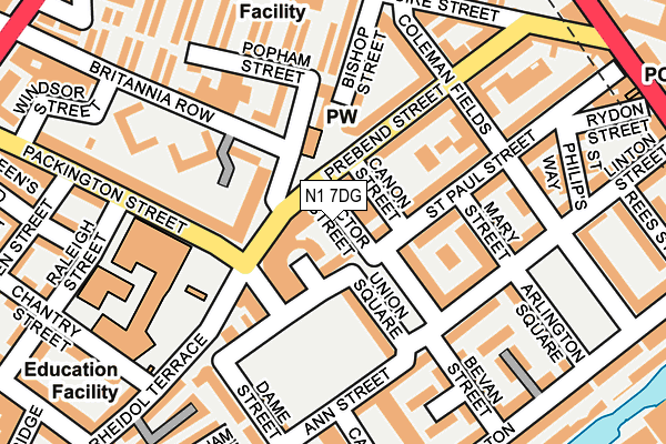 N1 7DG map - OS OpenMap – Local (Ordnance Survey)