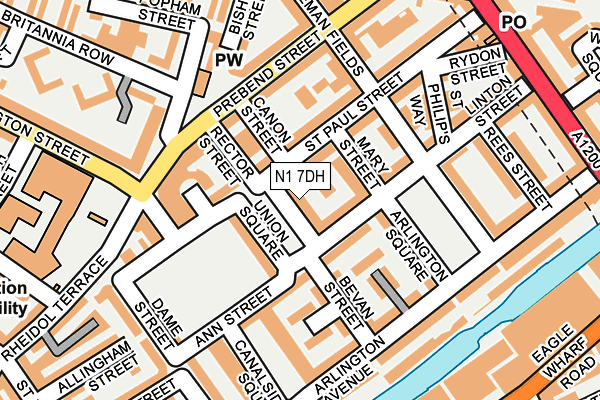 N1 7DH map - OS OpenMap – Local (Ordnance Survey)