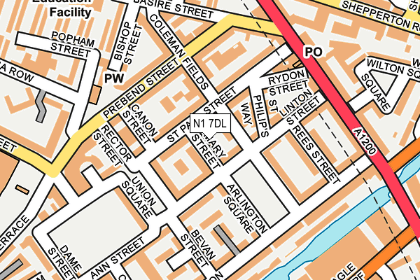 N1 7DL map - OS OpenMap – Local (Ordnance Survey)