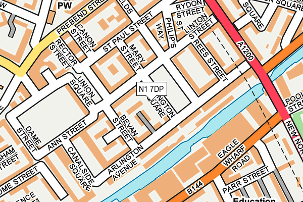 N1 7DP map - OS OpenMap – Local (Ordnance Survey)