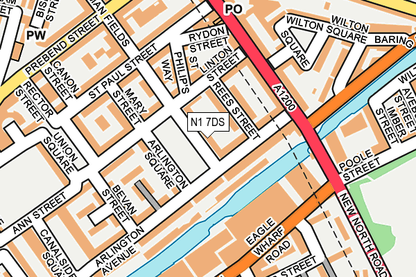 N1 7DS map - OS OpenMap – Local (Ordnance Survey)