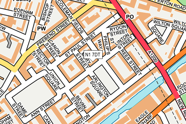 N1 7DT map - OS OpenMap – Local (Ordnance Survey)