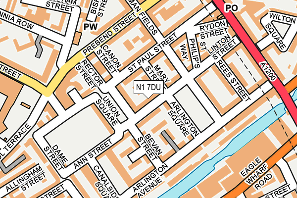 N1 7DU map - OS OpenMap – Local (Ordnance Survey)