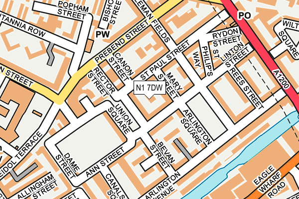 N1 7DW map - OS OpenMap – Local (Ordnance Survey)