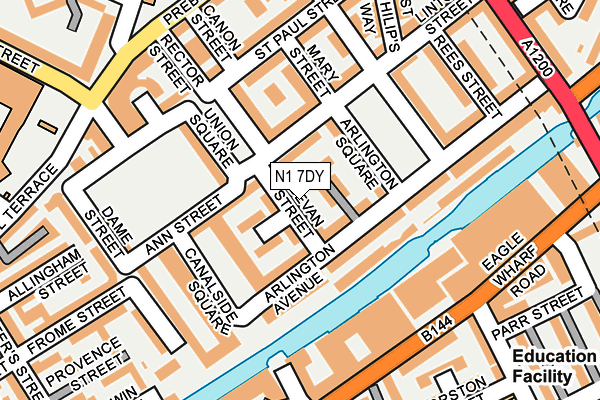 N1 7DY map - OS OpenMap – Local (Ordnance Survey)