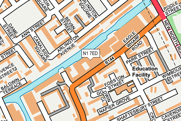 N1 7ED map - OS OpenMap – Local (Ordnance Survey)