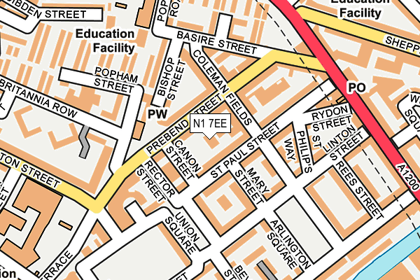 N1 7EE map - OS OpenMap – Local (Ordnance Survey)