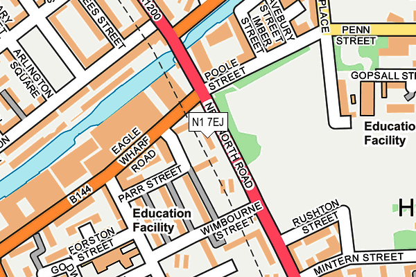N1 7EJ map - OS OpenMap – Local (Ordnance Survey)