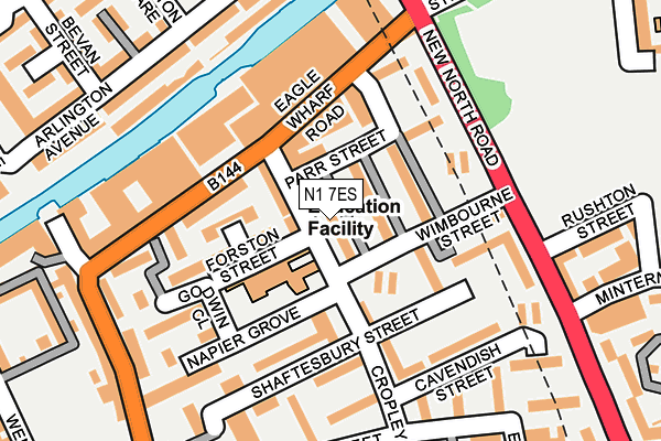 N1 7ES map - OS OpenMap – Local (Ordnance Survey)