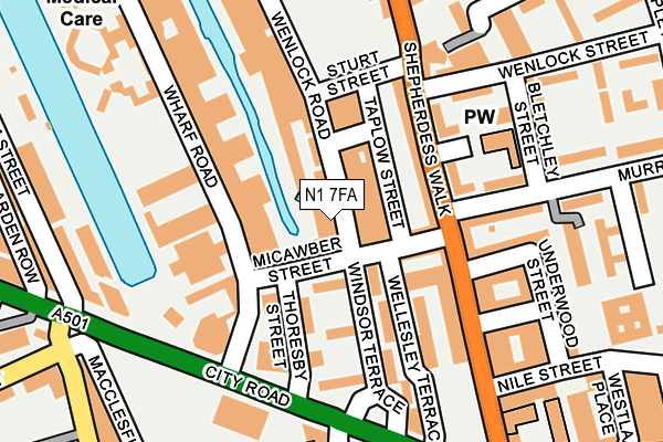 N1 7FA map - OS OpenMap – Local (Ordnance Survey)
