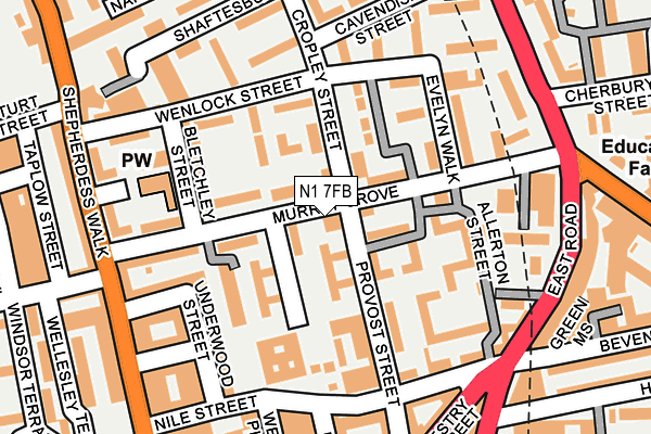 N1 7FB map - OS OpenMap – Local (Ordnance Survey)