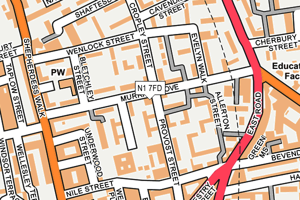N1 7FD map - OS OpenMap – Local (Ordnance Survey)