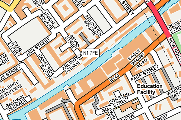 N1 7FE map - OS OpenMap – Local (Ordnance Survey)