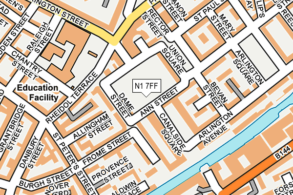 N1 7FF map - OS OpenMap – Local (Ordnance Survey)