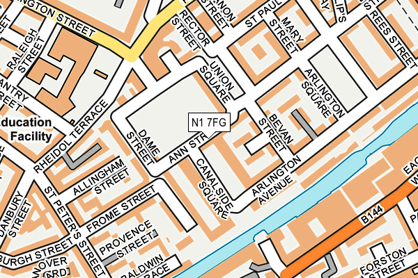 N1 7FG map - OS OpenMap – Local (Ordnance Survey)