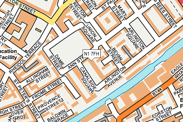 N1 7FH map - OS OpenMap – Local (Ordnance Survey)