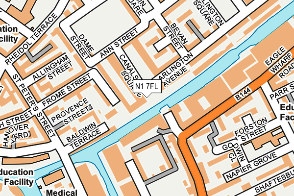 N1 7FL map - OS OpenMap – Local (Ordnance Survey)