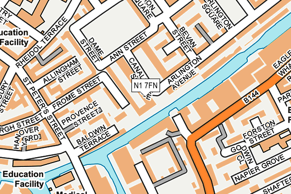 N1 7FN map - OS OpenMap – Local (Ordnance Survey)