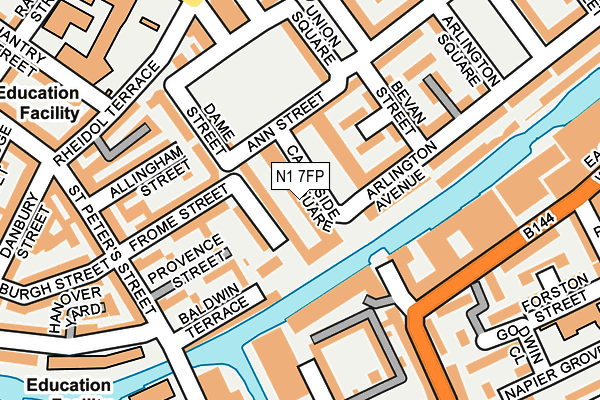 N1 7FP map - OS OpenMap – Local (Ordnance Survey)