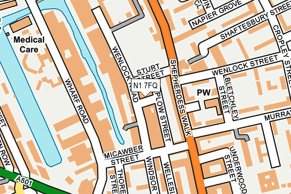 N1 7FQ map - OS OpenMap – Local (Ordnance Survey)