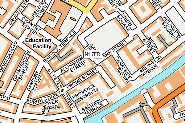 N1 7FR map - OS OpenMap – Local (Ordnance Survey)