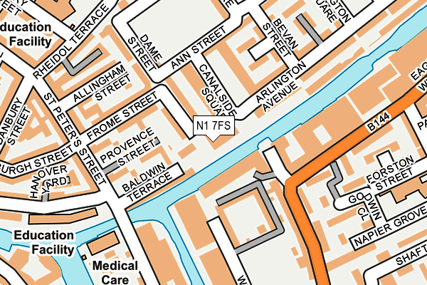 N1 7FS map - OS OpenMap – Local (Ordnance Survey)