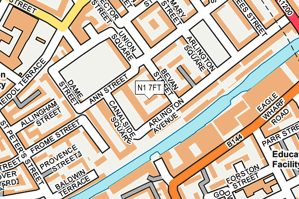 N1 7FT map - OS OpenMap – Local (Ordnance Survey)