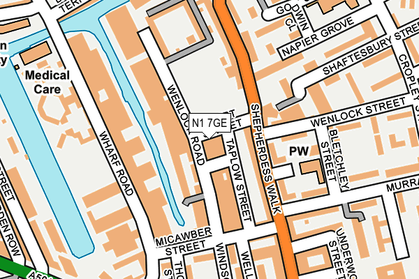 N1 7GE map - OS OpenMap – Local (Ordnance Survey)