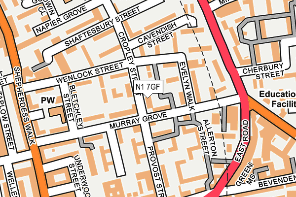 N1 7GF map - OS OpenMap – Local (Ordnance Survey)