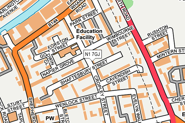 N1 7GJ map - OS OpenMap – Local (Ordnance Survey)