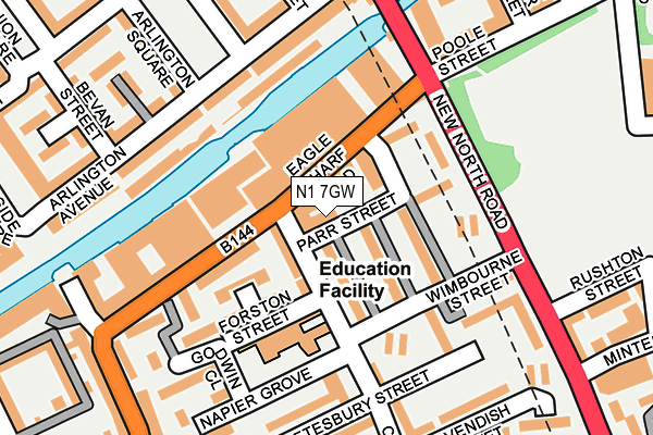 N1 7GW map - OS OpenMap – Local (Ordnance Survey)