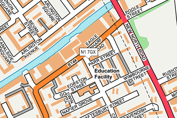 N1 7GX map - OS OpenMap – Local (Ordnance Survey)
