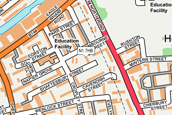 N1 7HB map - OS OpenMap – Local (Ordnance Survey)