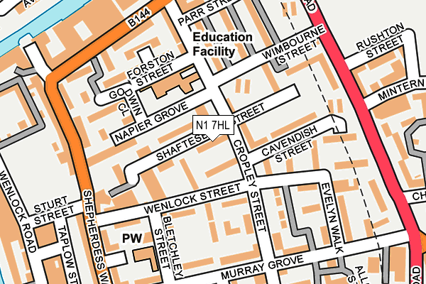 N1 7HL map - OS OpenMap – Local (Ordnance Survey)