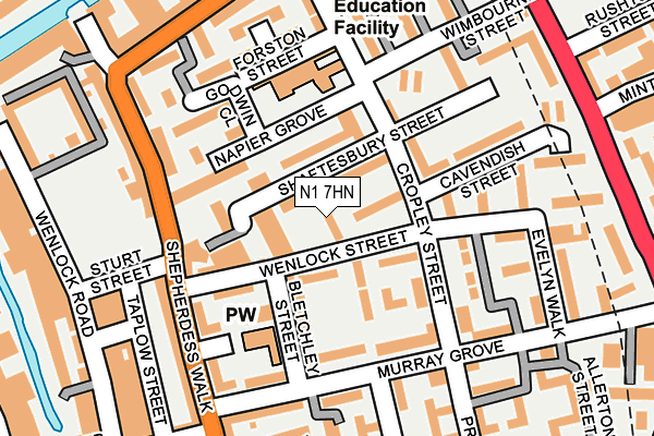 N1 7HN map - OS OpenMap – Local (Ordnance Survey)