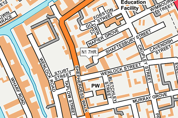 N1 7HR map - OS OpenMap – Local (Ordnance Survey)