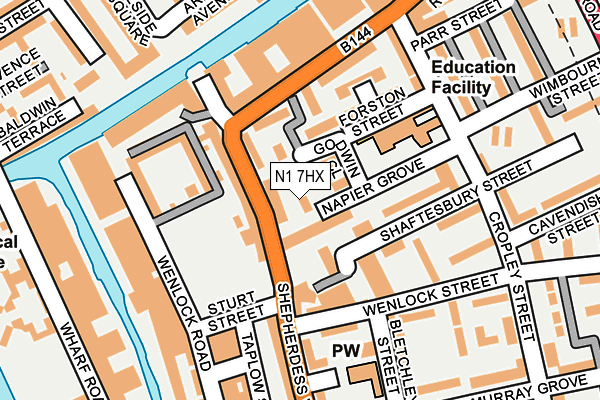 N1 7HX map - OS OpenMap – Local (Ordnance Survey)